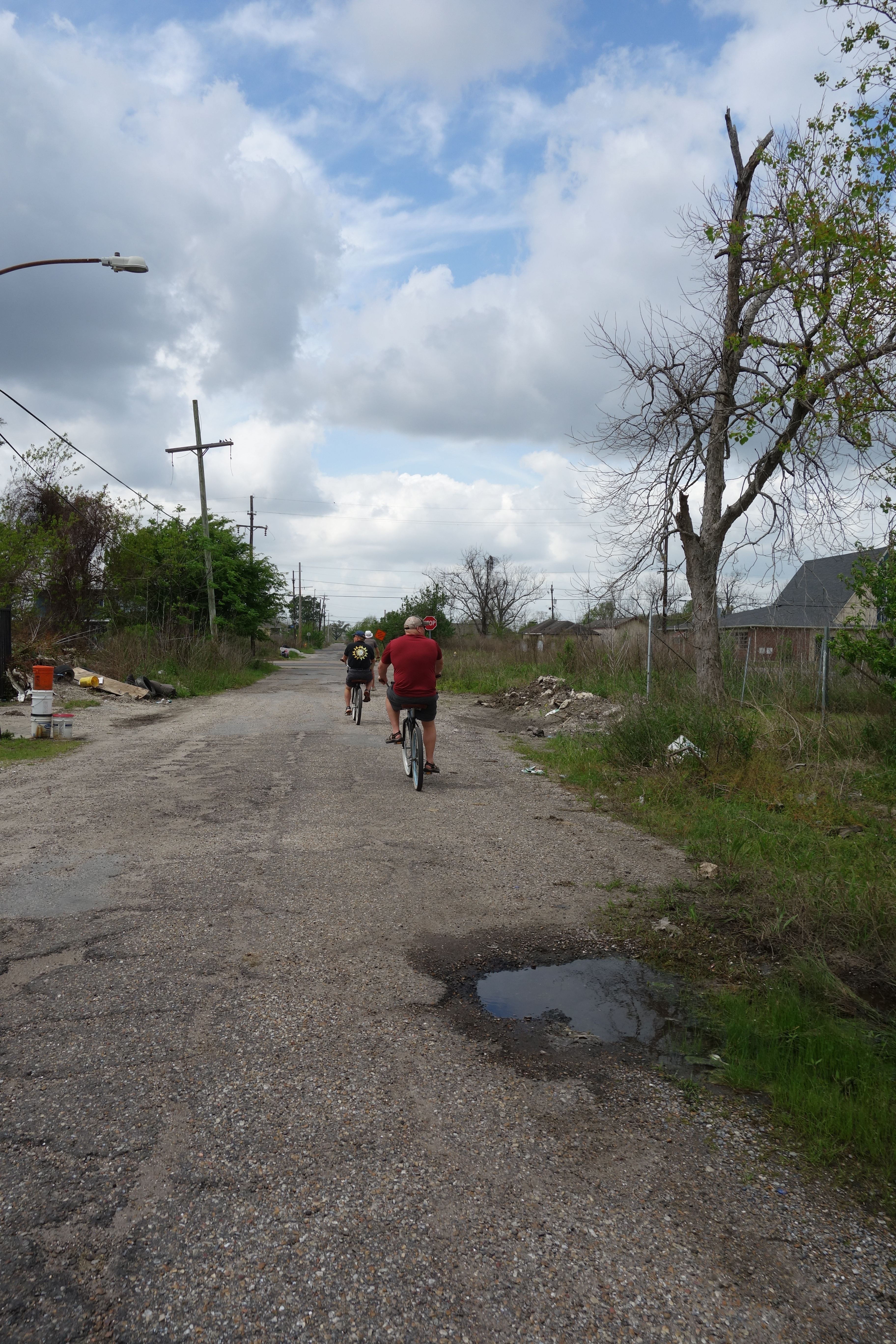 The roads in the Lower 9th Road were even worse than New Orleans’ roads in general. Something that I did not think was possible.
