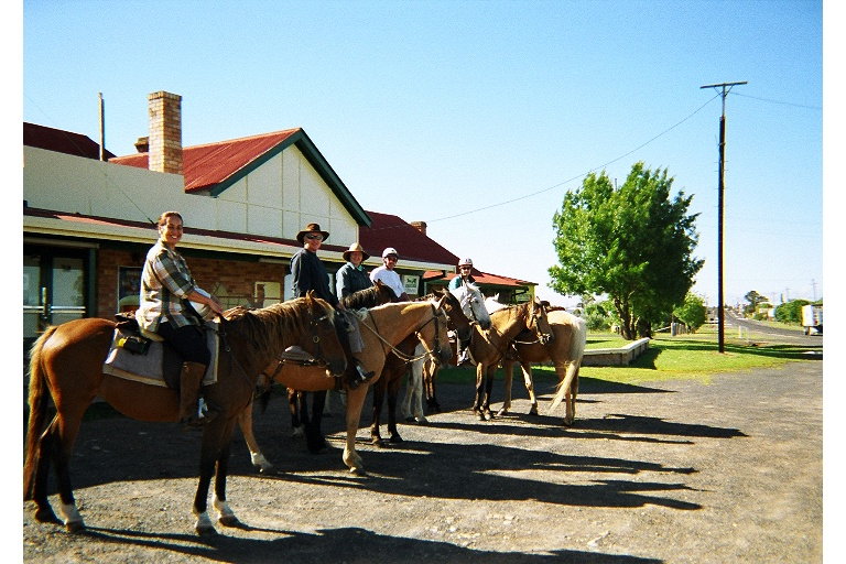 Outside the pub, a.k.a. bar, hotel and gathering place