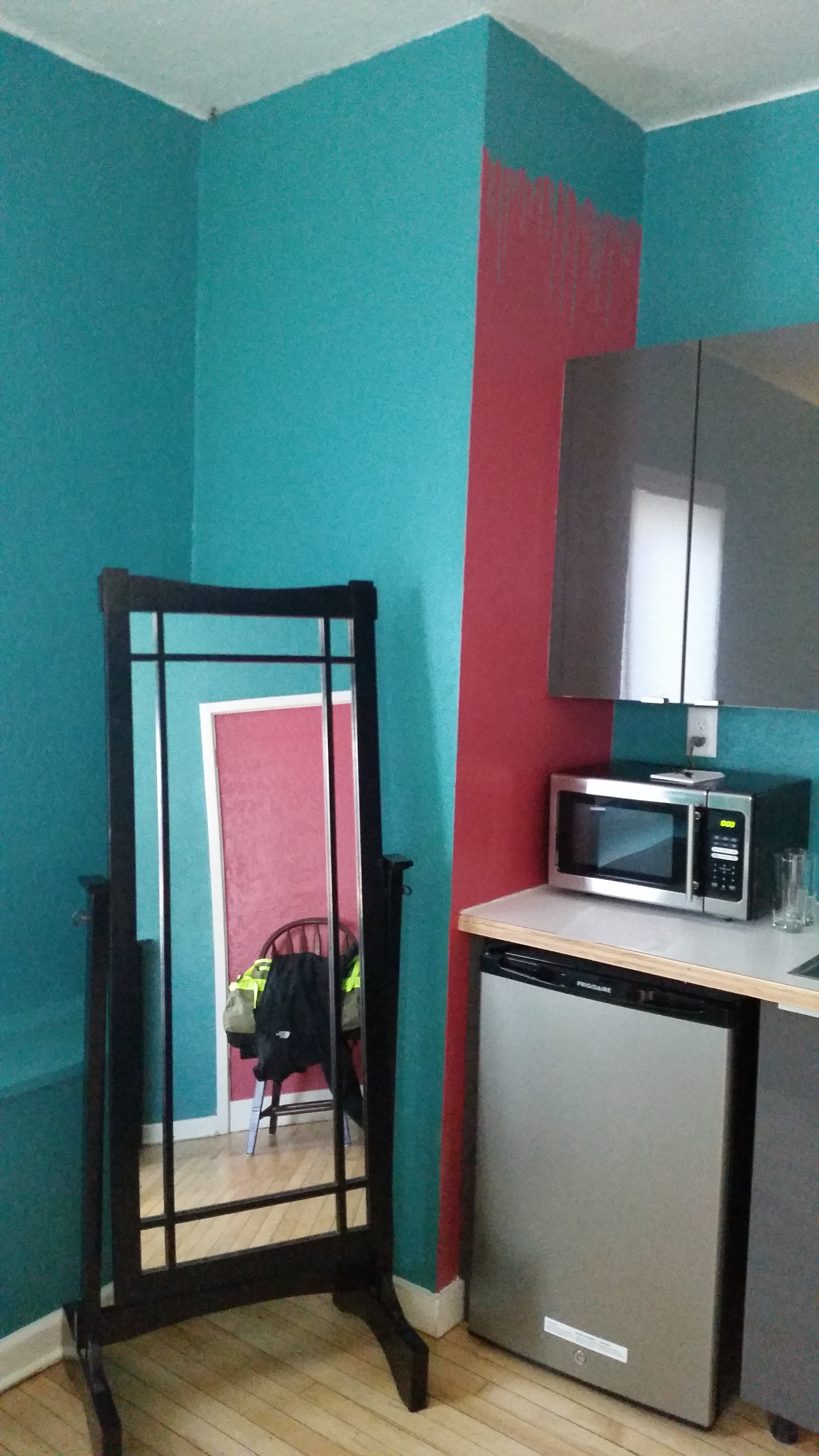 Our Airbnb room in the Fort Collins Artery, a hub for artists.