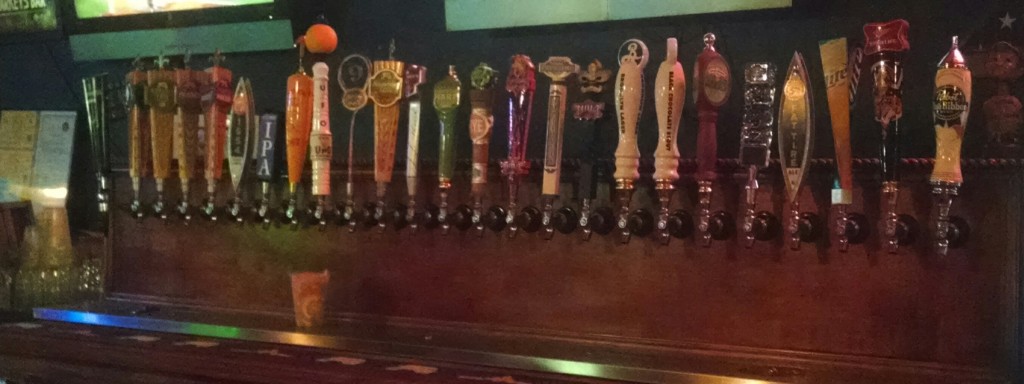 The beer taps at Markey's
